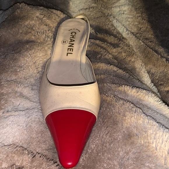 Chanel Leather mules red patent leather tip sling back - Picture 12 of 13